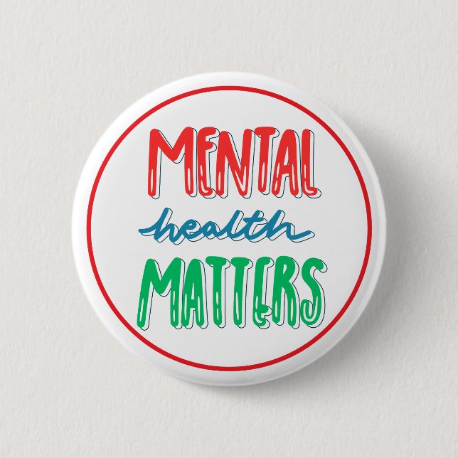 Chapa Redonda De 5 Cm Conciencia sobre la Salud Mental (Anverso)