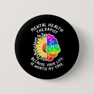 Chapa Redonda De 5 Cm Conciencia sobre la Salud Mental.