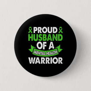 Chapa Redonda De 5 Cm Conciencia Sobre La Salud Mental Husbyn De Warrior
