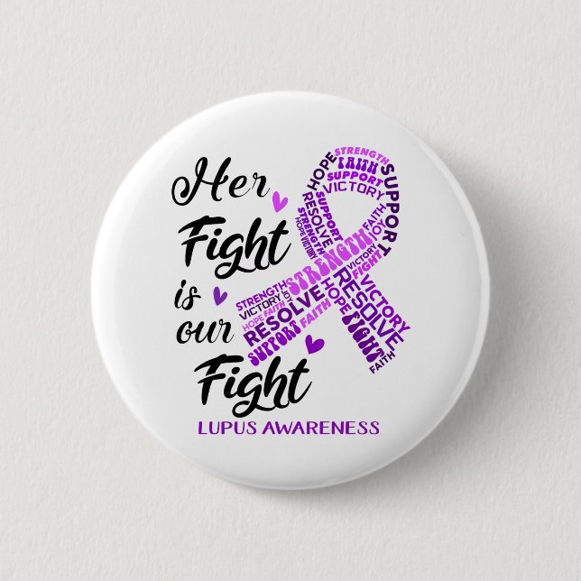 Chapa Redonda De 5 Cm Conciencia sobre Lupus Su lucha es nuestra lucha (Anverso)