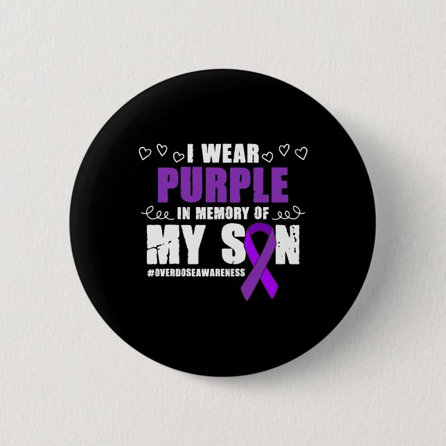 Chapa Redonda De 5 Cm Concienciación internacional sobre sobredosis: usa (Anverso)