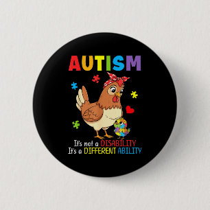 Chapa Redonda De 5 Cm Concienciación sobre el Autismo Madre Pollo Capaci