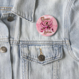 Chapa Redonda De 5 Cm Concienciación sobre el cáncer de seno rosa para l