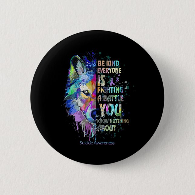 Chapa Redonda De 5 Cm Concienciación sobre el suicidio Tenga Amabilidad  (Anverso)