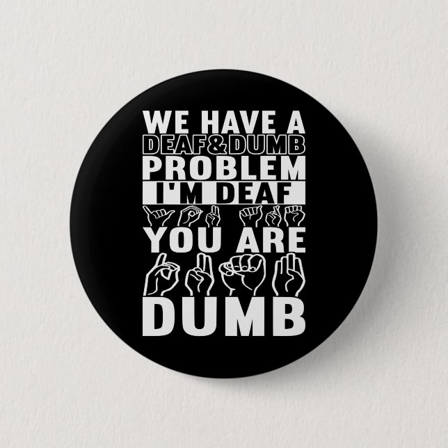 Chapa Redonda De 5 Cm Concienciación sobre la sordera en el lenguaje del (Anverso)