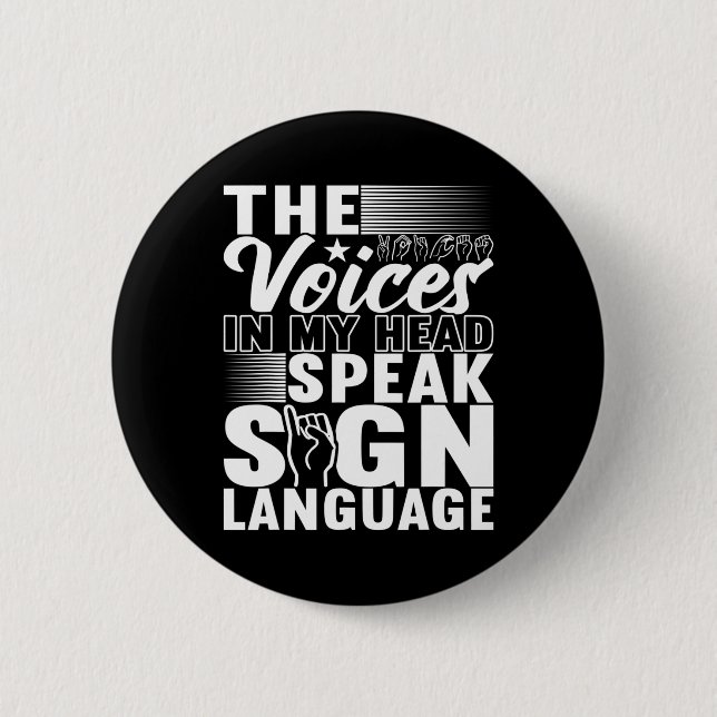 Chapa Redonda De 5 Cm Concienciación sorda sobre el lenguaje de Rótulo e (Anverso)