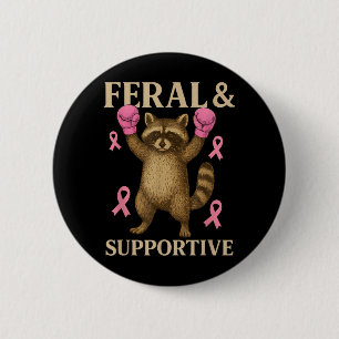 Chapa Redonda De 5 Cm Concientización sobre el cáncer de mama Feral y di