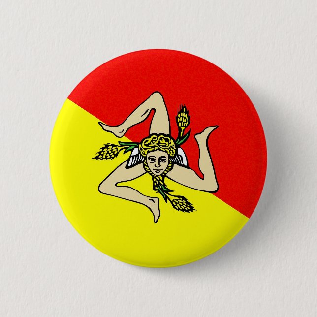 Chapa Redonda De 5 Cm Condado del sicilia de Italia de la bandera de la (Anverso)