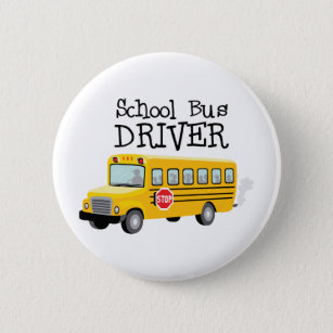 Chapa Redonda De 5 Cm Conductor de autobús escolar