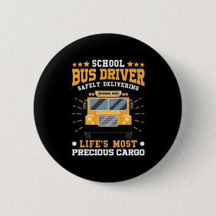 Chapa Redonda De 5 Cm Conductor de bus escolar que se entrega de forma s