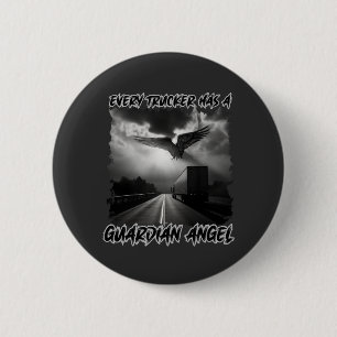 Chapa Redonda De 5 Cm Conductor de camiones Guardian Angel Road Protecti