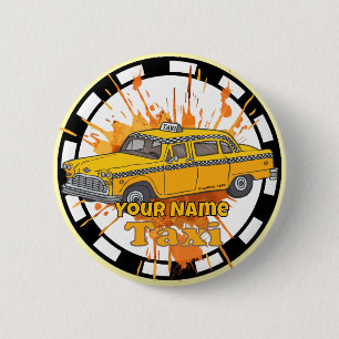 Chapa Redonda De 5 Cm Conductor de Taxi