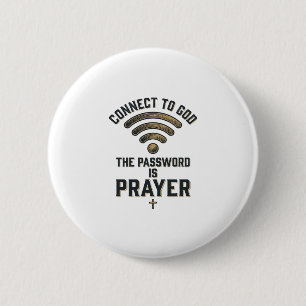 Chapa Redonda De 5 Cm Conectar con Dios Oración Cristiana Diseño Vectori