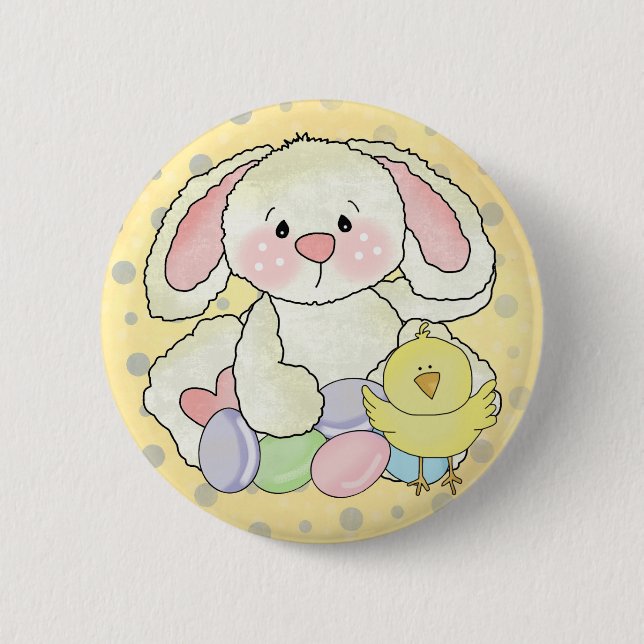 Chapa Redonda De 5 Cm Conejito de pascua (Anverso)