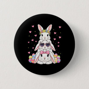 Chapa Redonda De 5 Cm Conejito de Pascua feliz lindo apila huevos de Pas