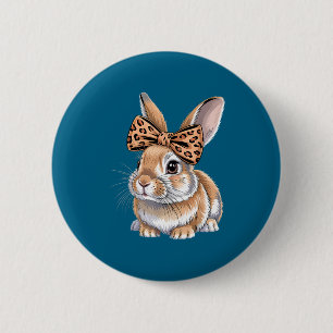 Chapa Redonda De 5 Cm Conejito de Pascua lindo cara de lazo mujeres cone