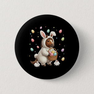 Chapa Redonda De 5 Cm Conejito de Pascua lindo con huevos Caballo capric