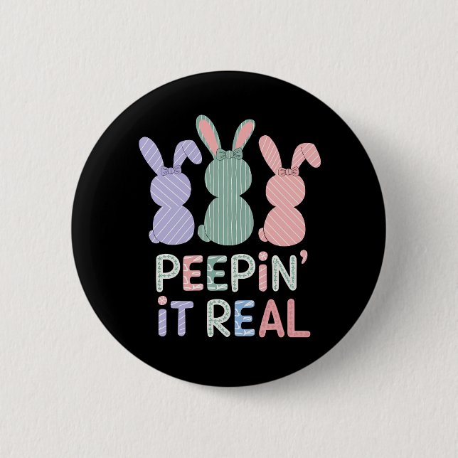 Chapa Redonda De 5 Cm Conejitos de Pascua auténticos (Anverso)