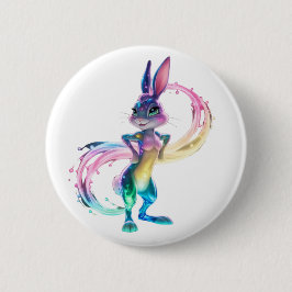 Chapa Redonda De 5 Cm Conejo Adorable