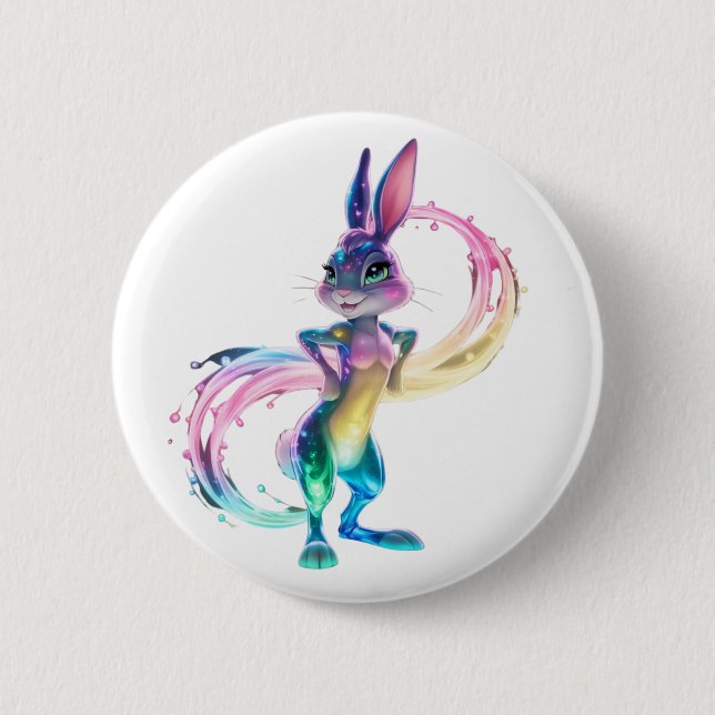 Chapa Redonda De 5 Cm Conejo Adorable (Anverso)