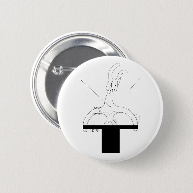 Chapa Redonda De 5 Cm Conejo blanco fuera de un sombrero superior (Anverso y reverso)