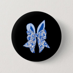 Chapa Redonda De 5 Cm Conejo Chinoiserie Vintage Azul y Blanco Ha