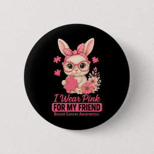Chapa Redonda De 5 Cm Conejo Cuto Que Uso Rosa Para Mi Amigo Cance De Ma