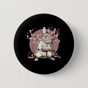 Chapa Redonda De 5 Cm Conejo de Kickboxing Taekwondo Karate MMA