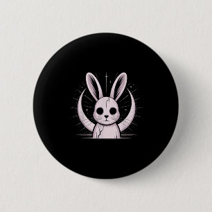 Chapa Redonda De 5 Cm Conejo de luz de luna Nge Alt Conejo Horror Bruja