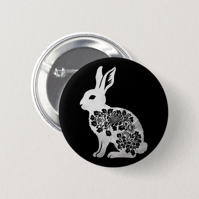 Chapa Redonda De 5 Cm Conejo de Pascua (Anverso y reverso)