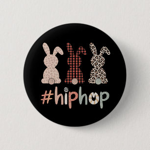 Chapa Redonda De 5 Cm Conejo de Pascua de Hip Hop Primavera Lindo