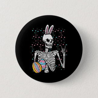 Chapa Redonda De 5 Cm Conejo de Pascua esqueleto roca mano roquera niños