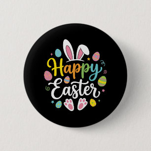 Chapa Redonda De 5 Cm Conejo de Pascua Feliz Conejo Divertido Día de Pas