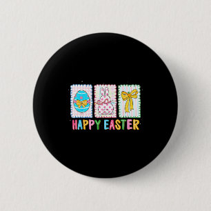 Chapa Redonda De 5 Cm Conejo de Pascua feliz huevo divertido para niños