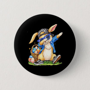 Chapa Redonda De 5 Cm Conejo de Pascua genial Hip Hop Chicos Niños