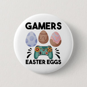 Chapa Redonda De 5 Cm Conejo de Pascua Jugador Gamer Niño Amor Huevos de