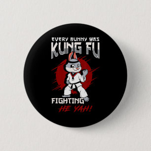 Chapa Redonda De 5 Cm Conejo de Pascua Karate Cada Conejo era Kung Fu Lu