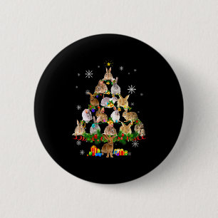 Chapa Redonda De 5 Cm Conejo divertido de Navidad para mujeres árbol de