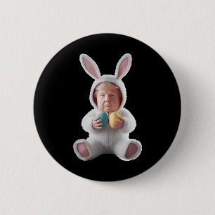 Chapa Redonda De 5 Cm Conejo Divertido Pascua Trump Meme Feliz Día de Pa