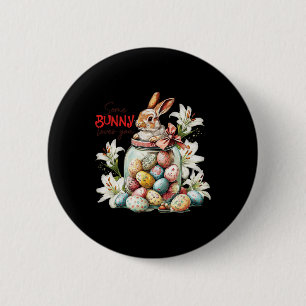 Chapa Redonda De 5 Cm Conejo en un frasco de vidrio - Colorida Pascua vi