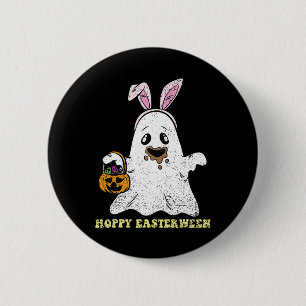 Chapa Redonda De 5 Cm Conejo Fantasma Hoppy Pascua Huevo Cazador Primave