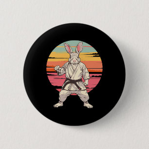 Chapa Redonda De 5 Cm Conejo Judo Bunny Naturaleza Kickboxing Taekwondo