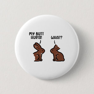 Chapa Redonda De 5 Cm Conejos de Pascua de Chocolate Funny Rabbit Bunny 
