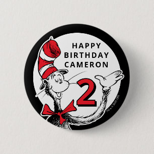 Chapa Redonda De 5 Cm Confeti de Personajes de Dr. Seuss Cumpleaños de