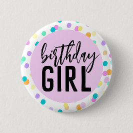 Chapa Redonda De 5 Cm Confetti Birthday Chica