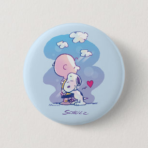 Chapa Redonda De 5 Cm Confort y seguridad   Charlie y Snoopy Hug