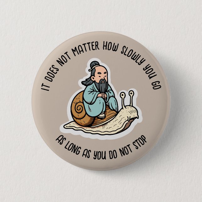 Chapa Redonda De 5 Cm Confucio y el caracol (Anverso)