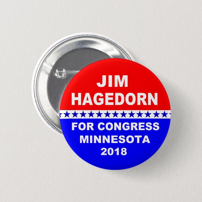Chapa Redonda De 5 Cm Congreso 2018 de Jim Hagedorn Minnesota (Anverso y reverso)