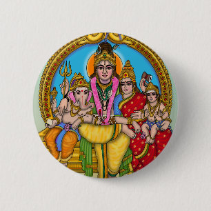 Chapa Redonda De 5 Cm Conjunto de Botones de la Familia Shiva
