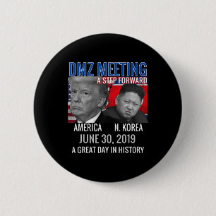 Chapa Redonda De 5 Cm Conmemorativo Trump Usa Jong Un N Korea Dmz Meetin